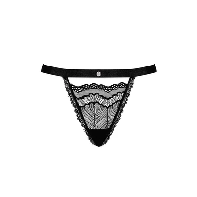 Crne čipkaste tanga gaćice S/M veličine OBSES01827