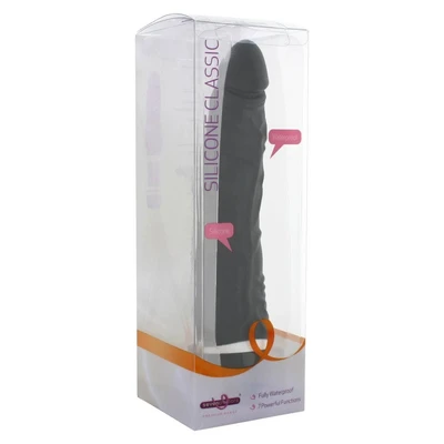 Crni realistični vibrator 21cm SEVCR01399