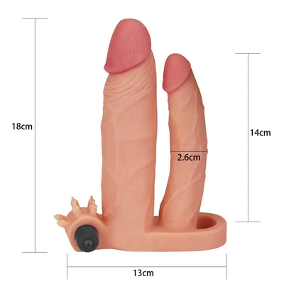 Dupla navlaka za penis sa vibracijom LVTOY00410