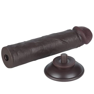 Realistični crni dildo sa pomerivom kožicom 21cm LVTOY00744