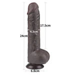 Realistični crni dildo sa pomerivom kožicom 24cm LVTOY00749