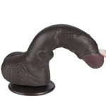 Realistični zakrivljeni crni dildo sa pomerivom kožicom 19cm LVTOY00740